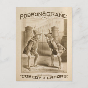 Shakespeare's, 'Comedy of Errors' Retro Theatre Postcard