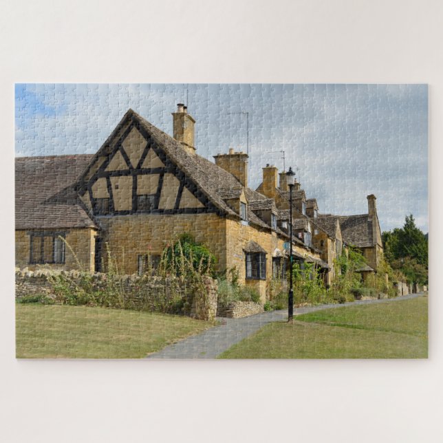 Shakespeare's cottages in Broadway, Cotswolds Jigsaw Puzzle (Horizontal)