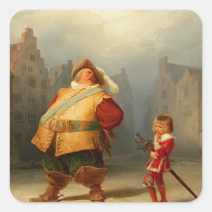 Shakespeare's Falstaff and Boy Square Sticker