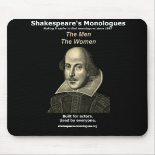 Shakespeare's Monologues Mousepad, Black Mouse Mat