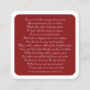Shakespeare's Sonnet 116 Square Magnet Square Business Card