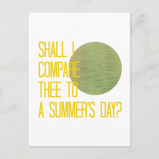 Shakespeare's Summer Day Postcard (Front)