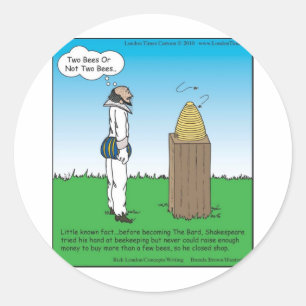 Shakespeare's The BeeKeeper Funny Gifts & Tees Classic Round Sticker