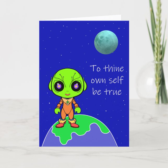 Shakespearian w/ Alien Birthday Card by Jo Images (Front)
