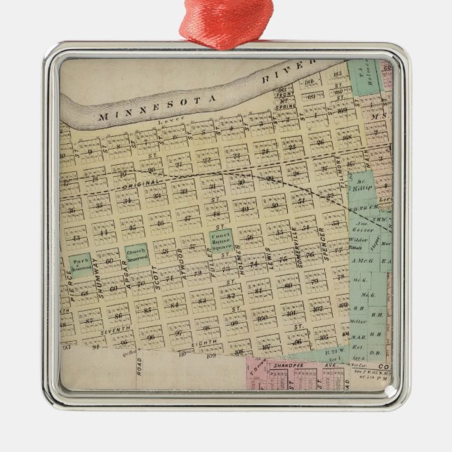 Shakopee, Scott County, Minnesota Metal Tree Decoration (Front)