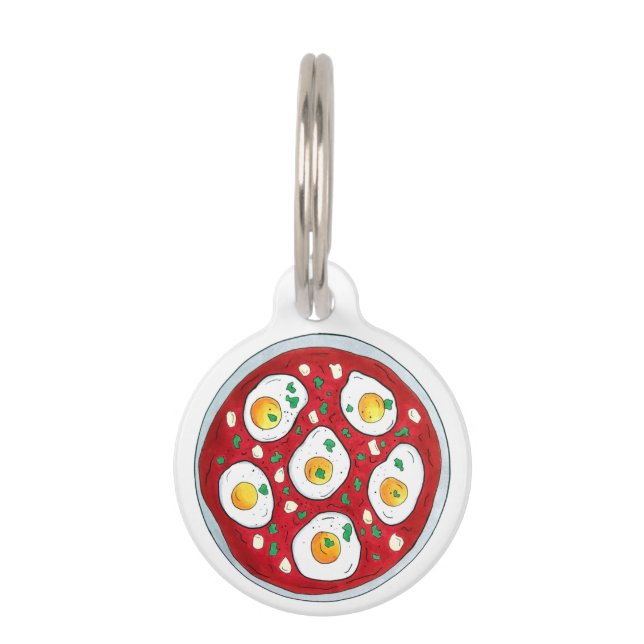 Shakshouka Shakshuka Spicy Poached Eggs Tomatoes Pet Tag (Front)