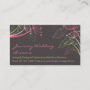 SHAKTI_Pink Sweet Dandelions Flower Thank You Busi Business Card