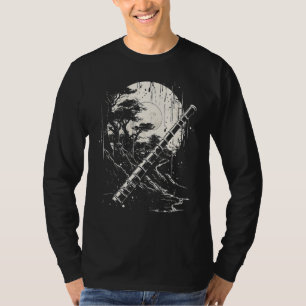 Shakuhachi Japanese Bamboo Flute Japanese Art Dist T-Shirt