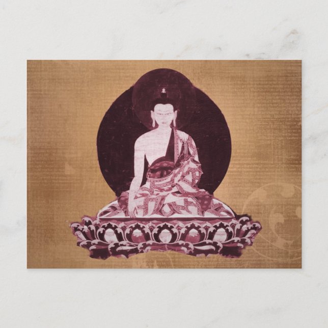 Shakyamuni Buddha Grunge Vintage Postcard (Front)
