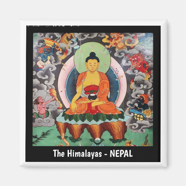 Shakyamuni Buddha painting, Himalayas - Nepal Magnet (Front)