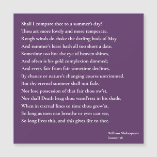 Shall I compare thee to a summer's day? sonnet 18