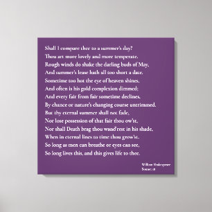 Shall I compare thee to a summer's day? sonnet 18 Canvas Print