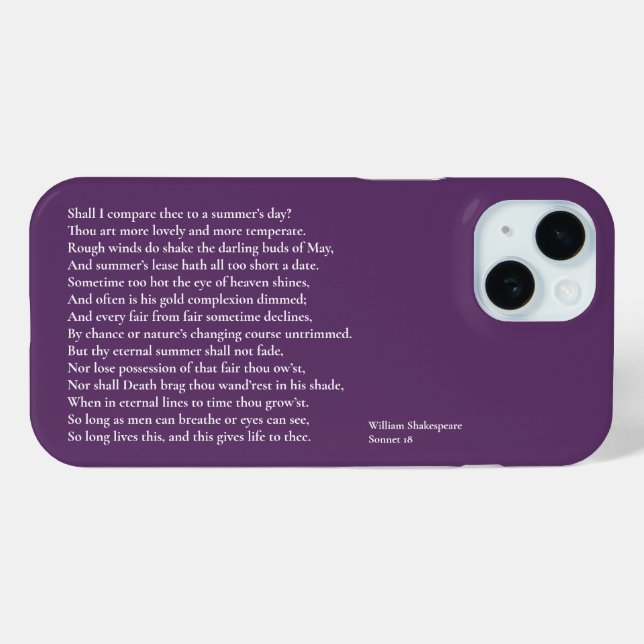 Shall I compare thee to a summer's day? sonnet 18  Case-Mate iPhone Case (Back (Horizontal))