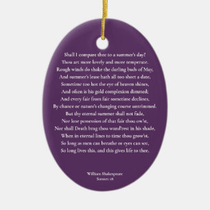 Shall I compare thee to a summer's day? sonnet 18 Ceramic Tree Decoration