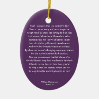 Shall I compare thee to a summer's day? sonnet 18 Ceramic Tree Decoration