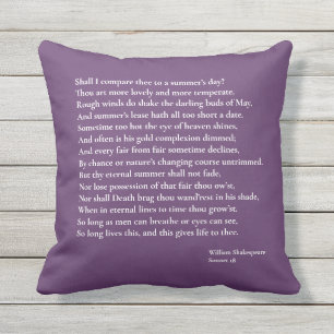 Shall I compare thee to a summer's day? sonnet 18 Cushion