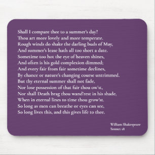 Shall I compare thee to a summer's day? sonnet 18 Mouse Mat
