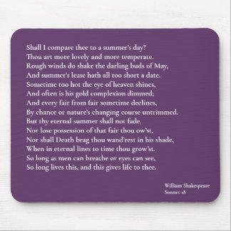 Shall I compare thee to a summer's day? sonnet 18 Mouse Mat