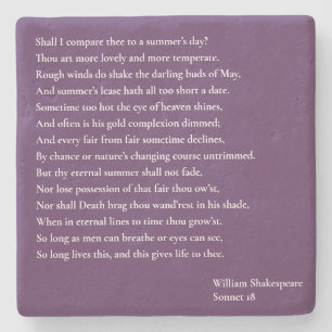 Shall I compare thee to a summer's day? sonnet 18 Stone Coaster