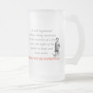 Shall Not Be Infringed Frosted Glass Beer Mug