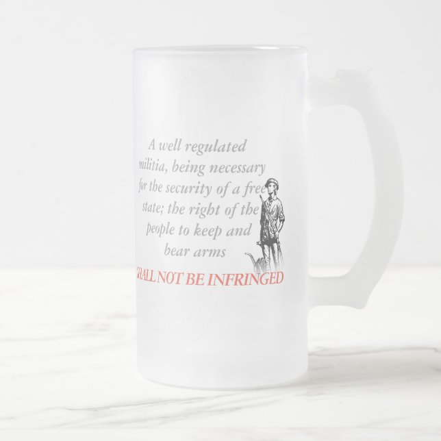 Shall Not Be Infringed Frosted Glass Beer Mug (Right)
