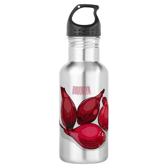 Shallot cartoon illustration 532 ml water bottle (Front)