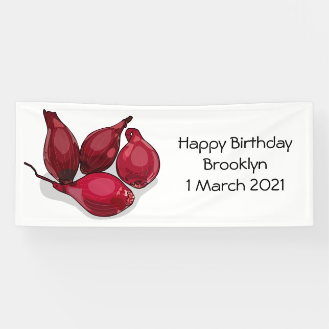 Shallot cartoon illustration banner (Horizontal)