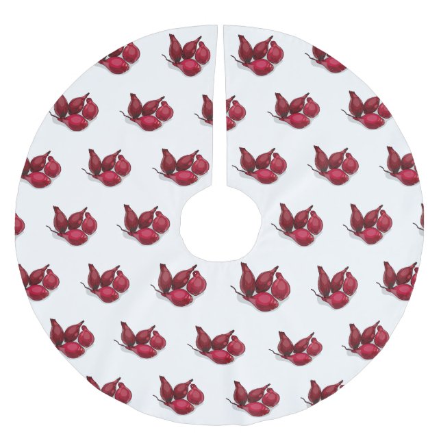 Shallot cartoon illustration brushed polyester tree skirt (Front)