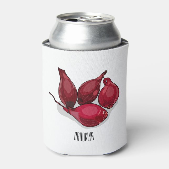 Shallot cartoon illustration can cooler (Can Front)