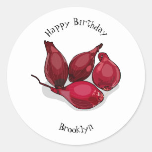 Shallot cartoon illustration classic round sticker