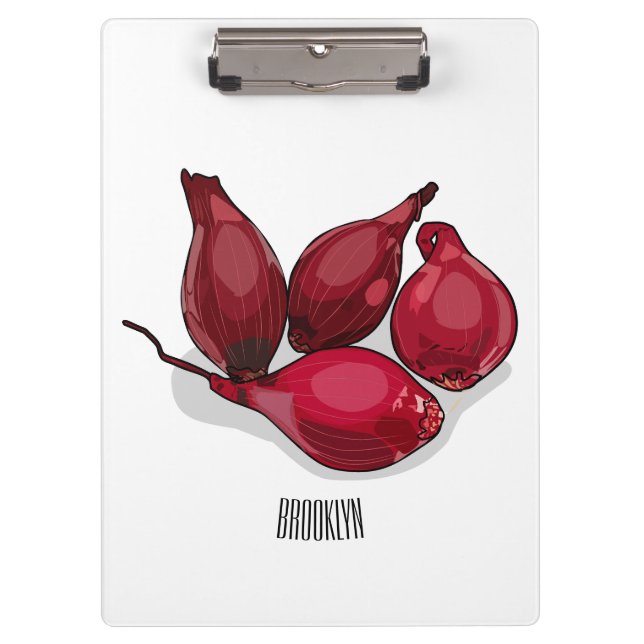 Shallot cartoon illustration clipboard (Front)