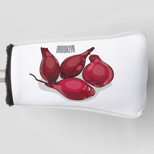 Shallot cartoon illustration golf head cover (Front)