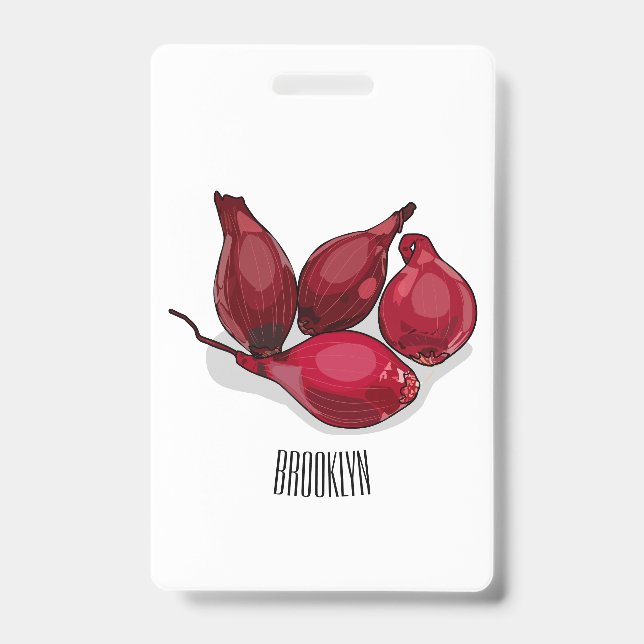 Shallot cartoon illustration ID badge (Front)