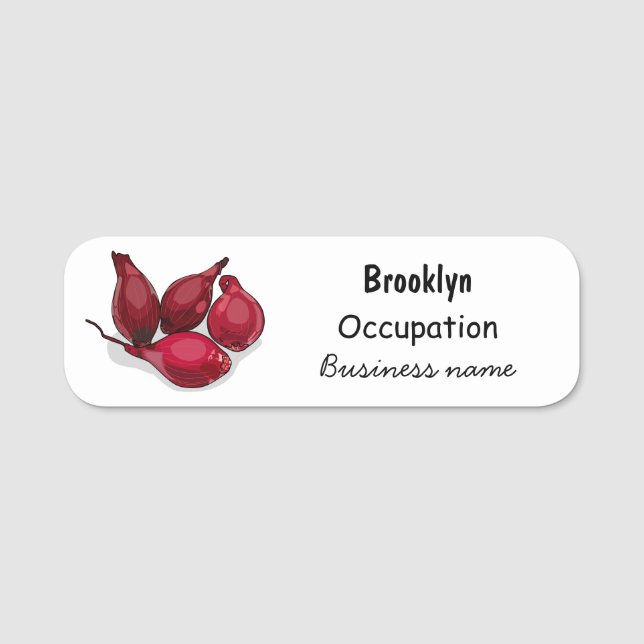 Shallot cartoon illustration name tag (Front)