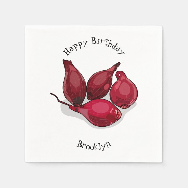 Shallot cartoon illustration napkin (Front)