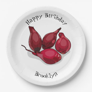 Shallot cartoon illustration paper plate
