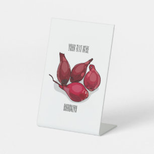 Shallot cartoon illustration pedestal sign