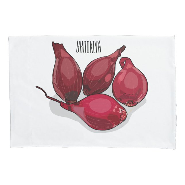 Shallot cartoon illustration pillowcase (Front)