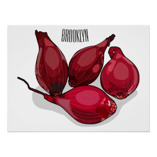 Shallot cartoon illustration poster