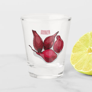 Shallot cartoon illustration shot glass