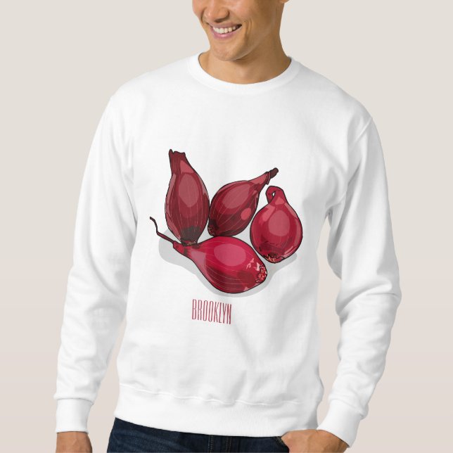 Shallot cartoon illustration sweatshirt (Front)