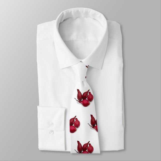 Shallot cartoon illustration tie (Tied)