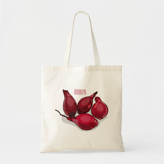 Shallot cartoon illustration tote bag (Front)