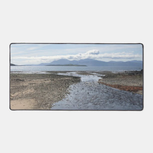 Shallow Stream Running into the Sea in Scotland Desk Mat