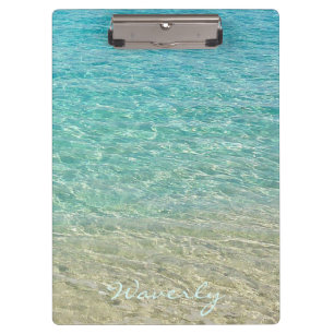 Shallow Water Personalised Turquoise & Sand Clipboard