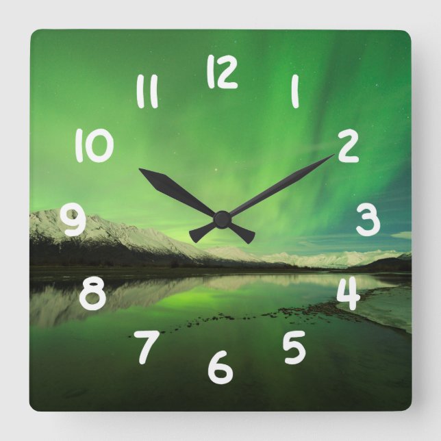Shallows Aurora Square Wall Clock (Front)
