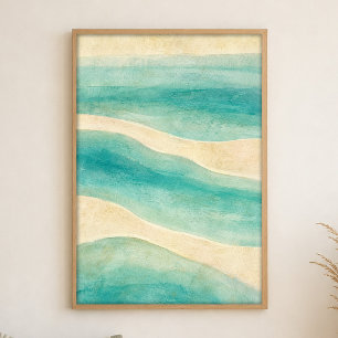Shallows From Above Watercolour Coastal Art Poster