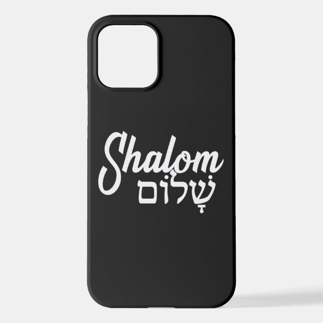 Shalom שלום Hebrew Word Jewish Holiday Gift iPhone Case (Back)