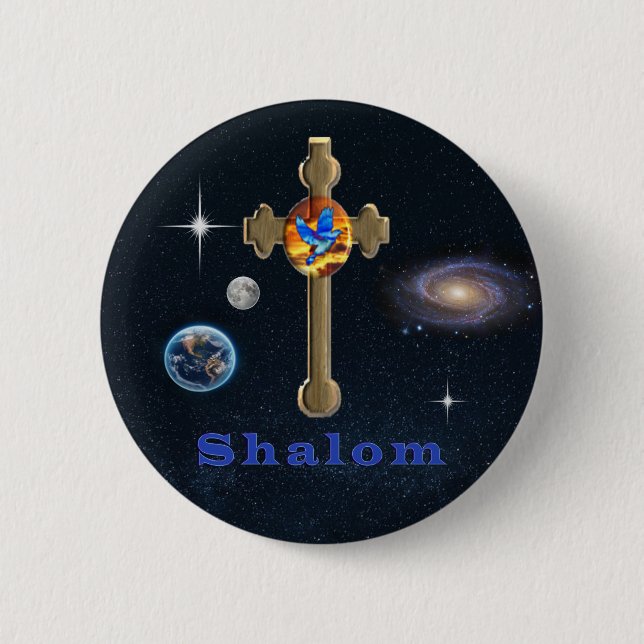Shalom 6 Cm Round Badge (Front)