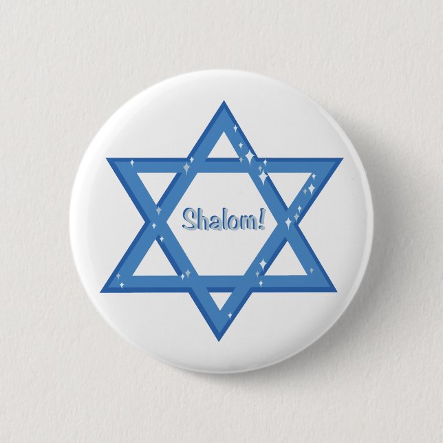 Shalom! 6 Cm Round Badge (Front)